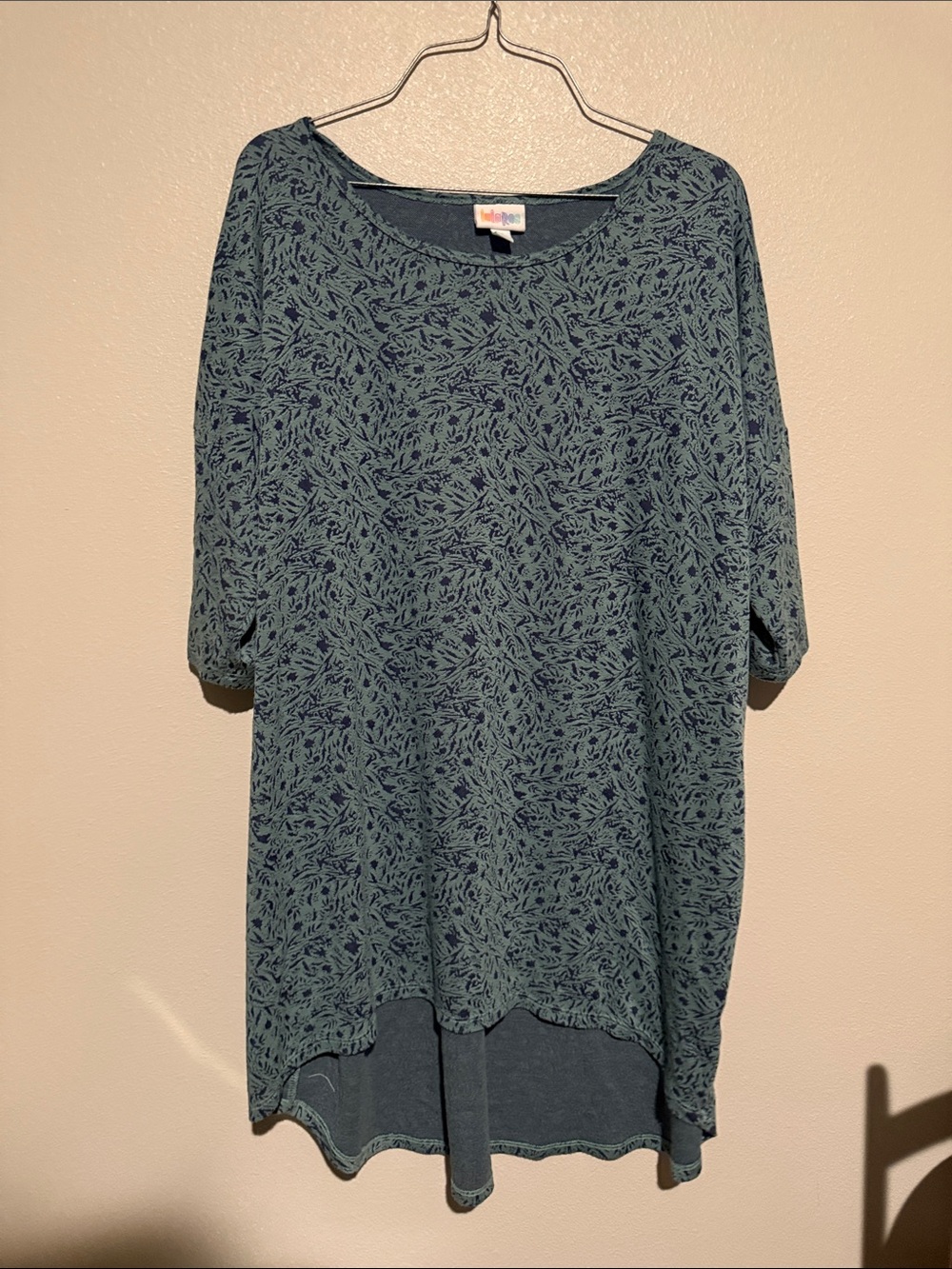 LuLaRoe Teal Blue Floral-Print Tunic